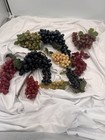 Vinyl Plastic Artificial Grapes Clusters Lot Of 10 Vintage Faux Fruit Home Decor