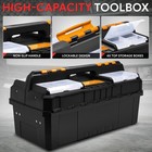 Lockable 20  2-drawer Plastic Folding Tool Box Organizer Storage Orange black