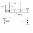 Pivot Bar For Tilt Windows L Shaped T Head End Zinc Pivot Bar 2 125 Inch 2 Holes