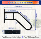 Wall Mount Handrail Railing Safety Grab Bars For Outdoor Garage 1-3 Steps Stairs