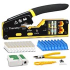 Rj45 Crimp Tool Pass Through Ethernet Crimper For Cat5e Cat6 Modular Plugs  