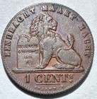 1912 Belgium 1 Centime  Xf Dutch Text 