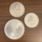Lot Of 3 Unc Silver Coins  Excellent Condition Cayman Is  Bahamas  Bermuda