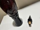 Vintage Amethyst Purple Patterned Wine Decanter Genie Bottle   Stopper 20-1 4     