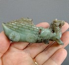 Superior  Quality Old Heyian Nephrite Jade   Carriage wealth Statue