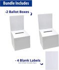 Ballot Box For Suggestions Donations Raffles White Glossy Cardboard Boxes With R