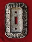 Vintage 1968 Ornate Silver Metal Amer Tack  Light Switch Plate Cover