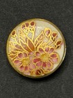 Vintage Flower floral Satsuma Porcelain Button - 11 16   s27 