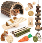 Hamster Cage Accessories  12 Different Chew Toys For Guinea Pig  Chinchillas    