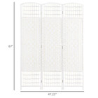 3-panel Folding Privacy Screen With Hand-woven Design  Freestanding Room Divider