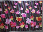 Vintage 1970s Mid Century Fabric Couleur Gallery Division Large Pink Poppies