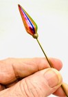 Rare Antique Hatpin Incredible Vibrant Colors Mercury Glass Fine Collectible