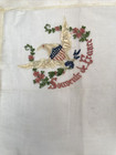 Vintage Handkerchief Embroidered Silk Lace 1919 Ww1 Souvenir Antique Ivory 12x12