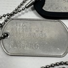 Us Military Metal Dog Tags Id Set Of 2 Robert J Ficard A Pos Catholic Usa