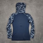 Smartwool Merino 250 Base Layer 1 2 Zip Hoodie Womens Medium Navy Camo Sw015094