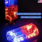 Led Shoulder Light Red Blue Strobe Warning Flashing Safety Rechargeable Usb