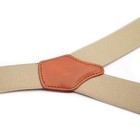 Men s 6-button Adult Trouser Braces Brown Casual Suspenders Extended Length 35mm