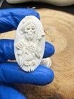 Bone Cabochon  Hand Carved  Sugar Skull From Water Buffalo