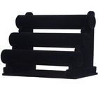 Black Velvet 3 Tier Bracelet Holder Detachable T-bar Jewelry Display Organizer