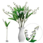 6pcs bundle White Lily Of The Valley Fake Plants Artificial Flower Home Decor