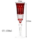 Bohemian Style Champagne Flute Glasses Hand Cut To Clear Crystal Glass 5oz Red