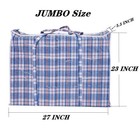 Reusable Large Jumbo Plastic Shopping Laundry Moving Storage Luggage Bag Zip