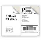1000-4000 Premium 8 5x 5 5  Half Sheet Self Adhesive Shipping Labels 2 Per Sheet