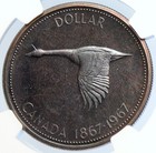 1967 Canada Confederation Founding Goose Specimen Silver Dollar Coin Ngc I105814
