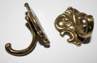 Set Of 2 Vtg Solid Brass Or Bronze Small Coat towel Hooks