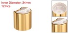 12pcs Aluminized Plastic Disc Top Caps 24 410 Durable Press Caps Gold White