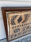 Vintage Framed Tapa Bark Cloth Polynesian Handmade Folk Art Large 32 5    X 23 5   