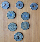 Lot Of 8 Vintage New York City Subway Tokens