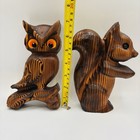 Vintage Cryptomeria Owl   Squirrel Witco Style  Mfg Wall Figurine