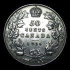 1916 Canada 50 Cents Half Dollar Silver --- Nice Detail Foreign Coin ----  kk182