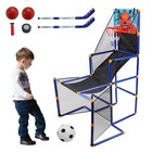 3in1 Scoring Basketball Stand Football Hockey Toy Gift Set Fit For 3  Years Kids