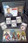 2015 Avengers Age Of Ultron 5 Oz  999 Silver Pf70 Ngc Coin Set - With Gift Box