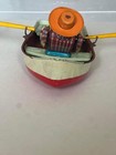 Vintage Japanese Windup Tin Litho Man Rowing Toy