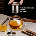 Clear Glass Tea Pot With Steel Infuser Leaf Teapot Stovetop Safe 22oz 650ml 