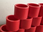 Mcm Mid Century Vintage Napkin Rings Red Plastic Circle Postmodern