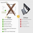 Fully Assembled Bamboo Luggage Rack  Walnut Folding Suitcase Stand