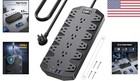 2100 Joules Surge Protector With 18 Outlets   Fast Usb Charging For Home office