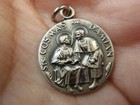 Sterling Silver Vintage New Old Stock St  Cosmas   Damian Charm Pendant