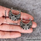 Women s Retro Ear Buckle Hollow Carved Pendant Earrings Bohemian Jewelry Alloy