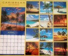 2018 Caribbean Wall Calendar 12   12  Hangable  Frameable Wall Art Nip