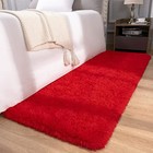  Rug 2x6 Feet - Fluffy Runner Rugs For Bedroom Shaggy 2  X 6  2 X 6 Feet Red