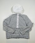 Adidas Jacket Womens Medium White Gray Hooded Full Zip Hybrid Windbreaker Sport