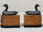 Vintage Pair Of Art Deco Ebonized Brass Duck Book Ends