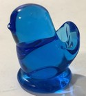 Vintage Glass Blue Bird Of Happiness Signed Paperweight Figurine Shelf Sitter