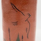 Salt Marsh Pottery Redware Planter Pot Bird Dove Marsh Cattails Vtg Studio Art