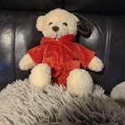 Fao Schwarz Teddy Bear Plush In Red Robe   Pajamas 12    Stuffed Animal Toy Nwt